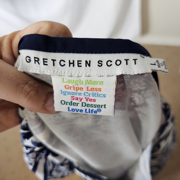 Gretchen Scott Designs Blue and White Midi Dress - Picture 6 of 7